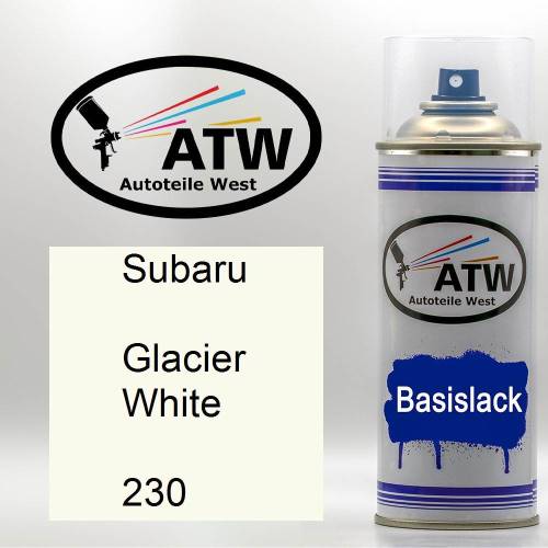 Subaru, Glacier White, 230: 400ml Sprühdose, von ATW Autoteile West.